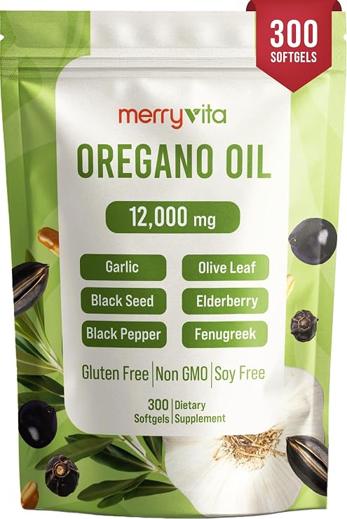 Oil of Oregano with Black Seed Oil Oregano Oil Capsules Organic, High Carvacrol Aceite de Oregano Capsulas, Immune Support Supplement Non-GMO - 300 Softgels