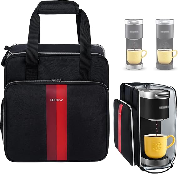 LEFORZ Coffee Maker Travel Bag Compatible with Keurig K-Mini/K-Mini Plus/Mate Plus,Single Serve Coffee Brewer Carrying Case with Multiple Pockets for K-Cup Pods & Accessories(Bag Only)