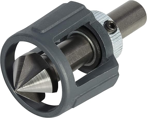 wolfcraft HSS Countersink with Depth Stop, triangular shaft I 4391000 I For deburring and countersinking bores in metal