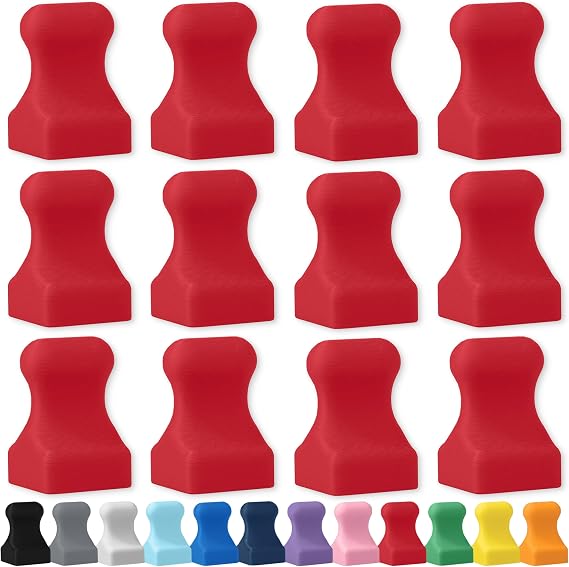 Glassboard Studio MiniPawn Magnet - Strong Neodymium Rare Earth Magnets for Fridge, Whiteboard, Locker & Magnetic Glassboards - Ideal for Crafting & Office Use - Strong Fridge Magnets (Cherry Red, 12)