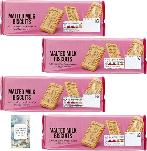 Biscuits Hamper Treat Bundle Consisting Malted Milk Biscuits Snack (4 Pack) – Gift Or Personal Treat By Oerich Gift