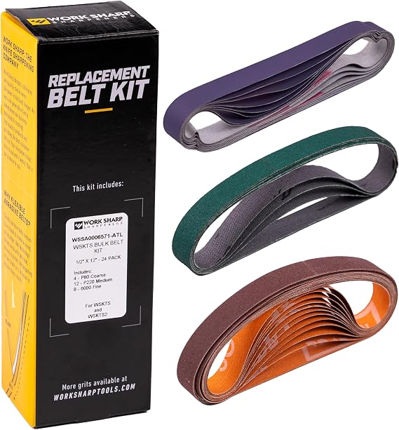 Work Sharp Bulk Bundle Value Pack, KTS Replacement Abrasive Belt Kit, 24 Assorted Grits