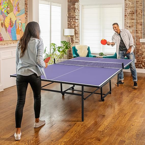 Garvee Portable Ping Pong Table,9 ft Professional Indoor/Outdoor Table Tennis Tables Game with Net for Adults/Teens,2 Tennis Paddles and 3 Balls- Quick Assembly