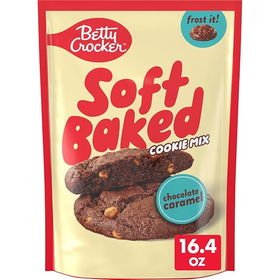 Betty Crocker Chocolate Caramel, Cookie Mix, Soft Baked, 16.4 oz