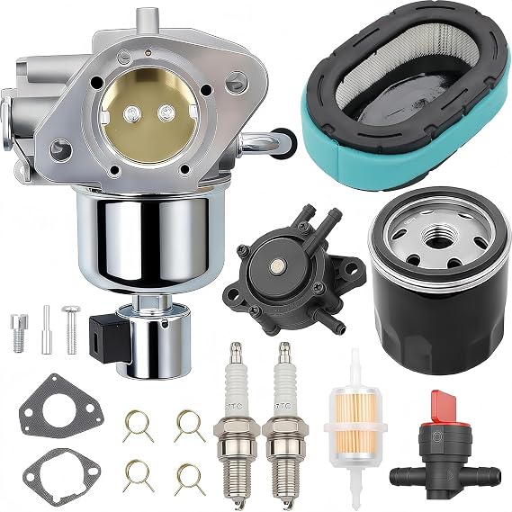KT735 KT740 Carburetor Carb Assembly Kit Compatible with Kohler 7000 Series KT725 KT730 KT745 22HP 23HP 24HP 25HP 26HP Engines, Replaces 3285363S,1685319S,3285367S,with Oil Air Fuel Filter & Fuel Pump