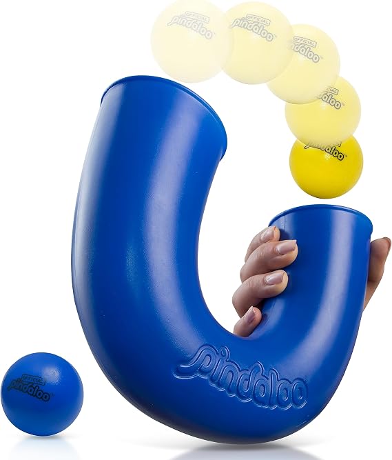 pindaloo Original Skill Game Toy with 2 Balls- Gifts for Kids and Adults Indoor & Outdoor Games, Ball Toys for Boys, Girls, Teens - Gift Ideas, Fun Stuff, Develops Motor & Juggling Skills -Blue