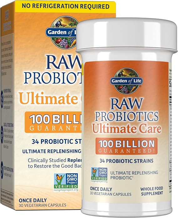 Garden of Life Raw Probiotics Ultimate Care, 100 B CFU, Shelf Stable, 30ct