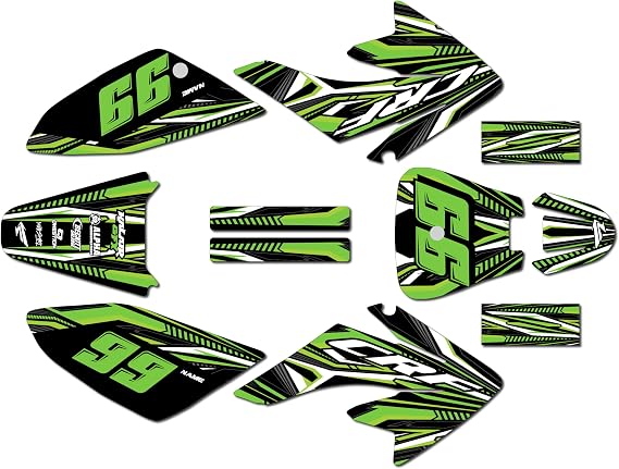 Graphics Kit for Honda CRF70 (All Years) Prime Series Green 16 Mil - On/Off the Road - Dirt Pit Bike Motorcycle Stickers, Dirtbike Racing Automotive Decal Motocross Accessories no-Plastics