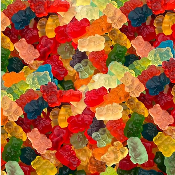 Gummy Bears, Assorted Fruit Flavors, Chewy Candy, 1 Lb Bag