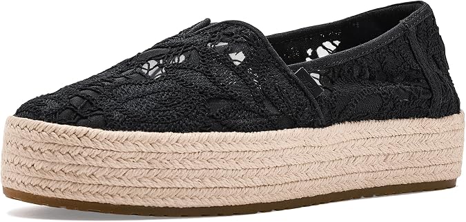 TOMS Women's Valencia Platform Espadrille, Textile Upper, OrthoLite Insole