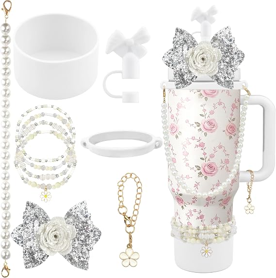 10PCS Flower Accessories for Stanley Cup 30 40oz Tumbler