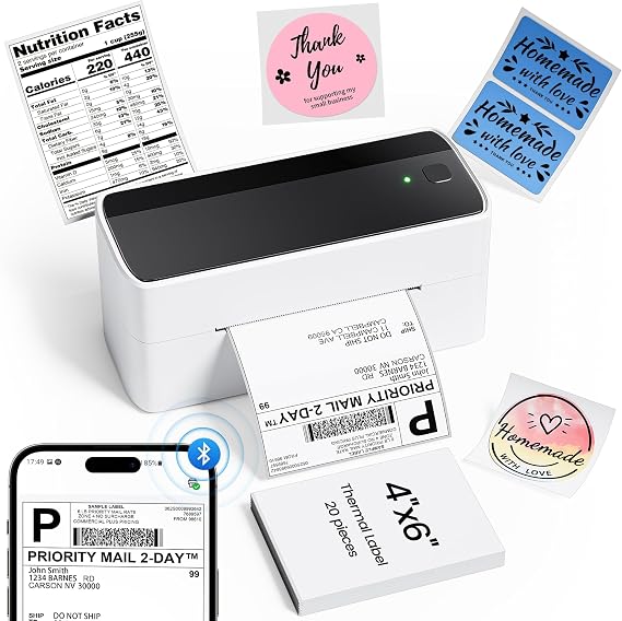 Phomemo 241BT Bluetooth Thermal Label Printer 4x6, Black