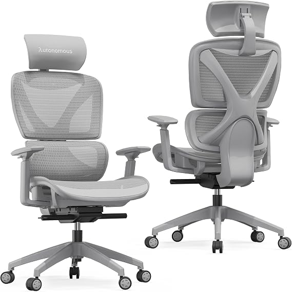 Autonomous ErgoChair Core Ergonomic Office Chair Mesh Adjustable Lumbar Support Backrest X-Frame, Home Office Desk Chairs with Wheels and Arms - Ergonomic Desk Chair Comfy Gaming & Long Hours (Gray)