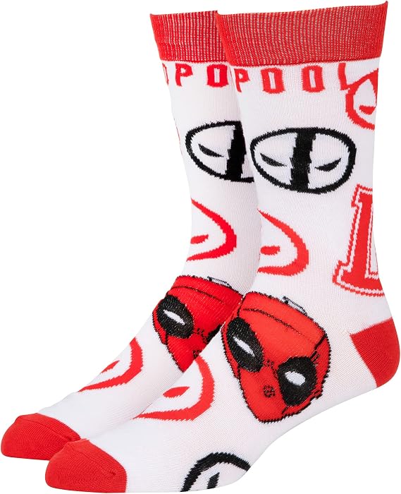 Deadpool Faces and Symbols Crew Socks