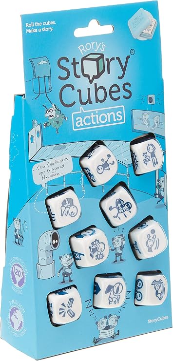 Rory's Story Cubes Actions (Eco-Blister) - Ignite Creativity with Dynamic Storytelling! Creative Game for Kids & Adults, Ages 6+, 1+ Players, 10 Minute Playtime, Made by Zygomatic