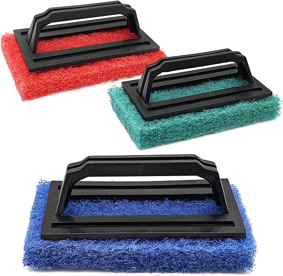ZLY Screen Printing Scrub Pad,Screen Print Ink Scrub Brush with Handle,3PCS