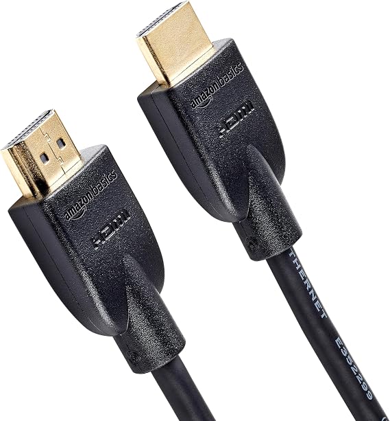 Amazon Basics HDMI Cable, 3ft, 4K@60Hz, High-Speed HDMI 2.0 Cord, 18Gbps, 2160p, 48 bit, Compatible with TV/PS5/Xbox/Roku, Black