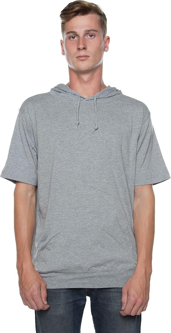 Cottonhood Men's Short Sleeve Hoodies Lightweight T-Shirt Sweatshirt Jacket