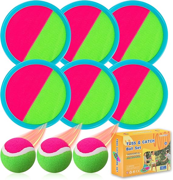 Outdoor Games, Toss and Ball Set, Beach Toys for Kids Ages 4-8, Pool Toys
