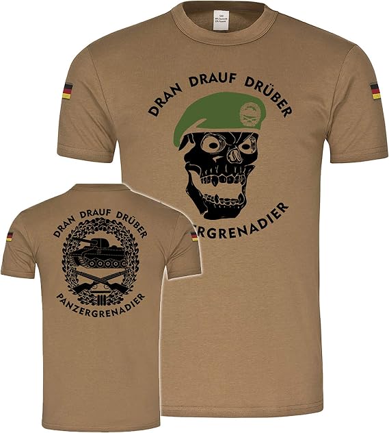 Copytec Panzergrenadier Dran Drauf Drauf Drüber Beret Badge BW Tropics #19748, khaki, M