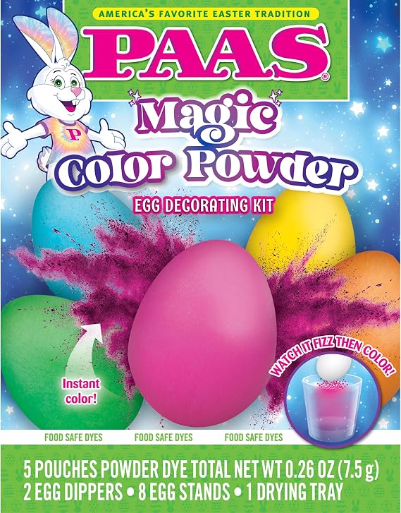 PAAS Magic Color Powder Easter Egg Decorating Kit Instant Color Egg Dye Kit with Powder Dye