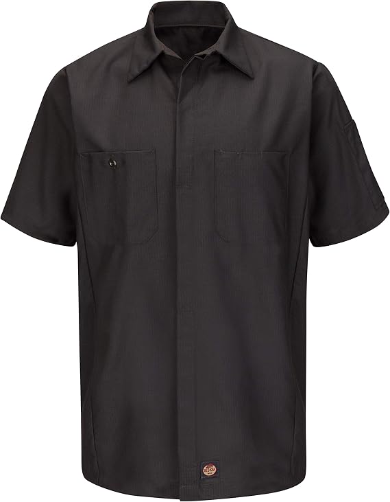 Red Kap Men's Short Sleeve Solid Crew Shirt, Charcoal, XX-Large