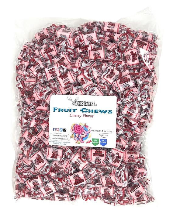 Cherry Flavored Fruit Chews, 2 Pounds Bulk