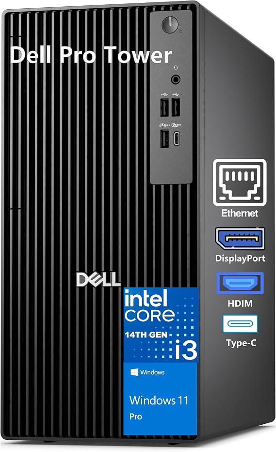 Dell 2026 Desktop Computers Pro Tower PC 8GB DDR5 RAM, 512GB PCIe SSD