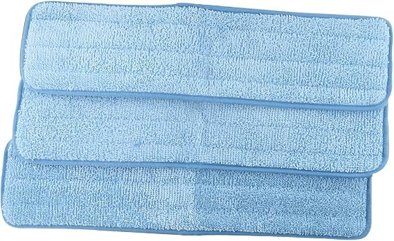 Replacement Microfiber Mop Pads for Rubbermaid Commercial 18 Inch Mop, Set of 3 Pack Reusable Wet & Cleaning Mop Head Replacement Refills for Any Microfiber Flat Mop