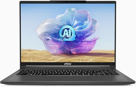 msi Creator 16 AI Studio Laptop: Intel Ultra 9-185H, 16" UHD+ MiniLED Display, NVIDIA RTX 4080, 64GB DDR5, 1TB NVMe SSD, MicroSD Card Reader, Win 11 Pro: Lunar Gray A1VIG-072US