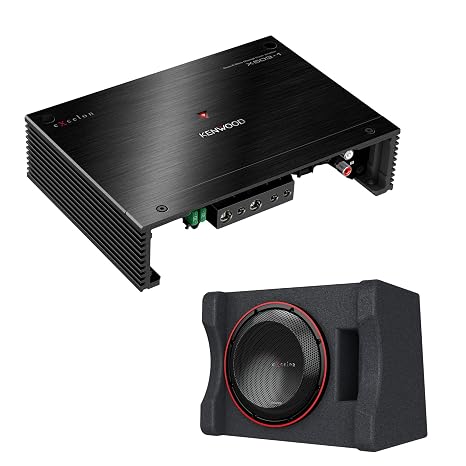 KENWOOD eXcelon X503-1 Class D Mono Power Amplifier | Plus Kenwood Excelon P-XW1221SHP 12" Ported Subwoofer Enclosure