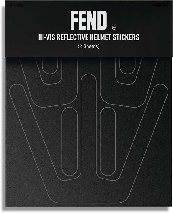 One Reflective Sticker Set 3M Scotchlite Hi-Vis Black Stickers One Helmet (Reflects Bright White)