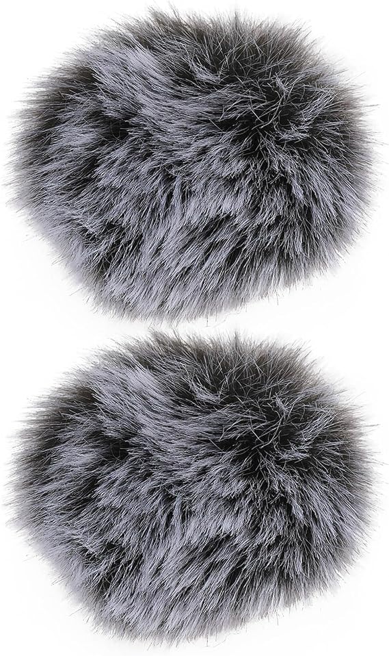ECSiNG 2pcs Lavalier Microphone Furry Wind Muff Compatible with Diameter of 0.5-1.5cm Clip-on Lavalier Microphones (1.0cm)