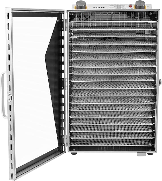110V 660W Commercial Food Dehydrator, 18 Tray Stainless Steel Food Dehydrator Machine with Digital Adjustable Timer & Temperature Control, Food Dryer Machine for Jerky Vegetable Fruit Meat