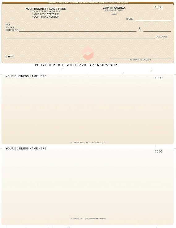 ABC Computer Voucher Checks Compatible w/Quick Books Check on Top, Chain Gold (1000 Sheets)