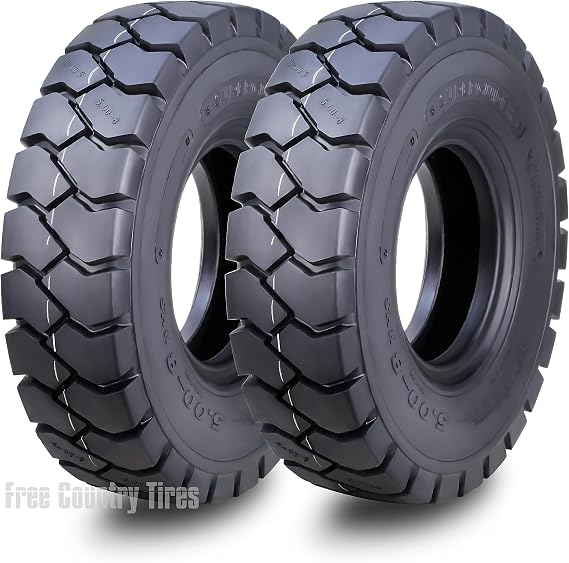 ZEEMAX (2) Superguider Heavy Duty 5.00-8 Forklift Tires 10ply w/Tube & Flap