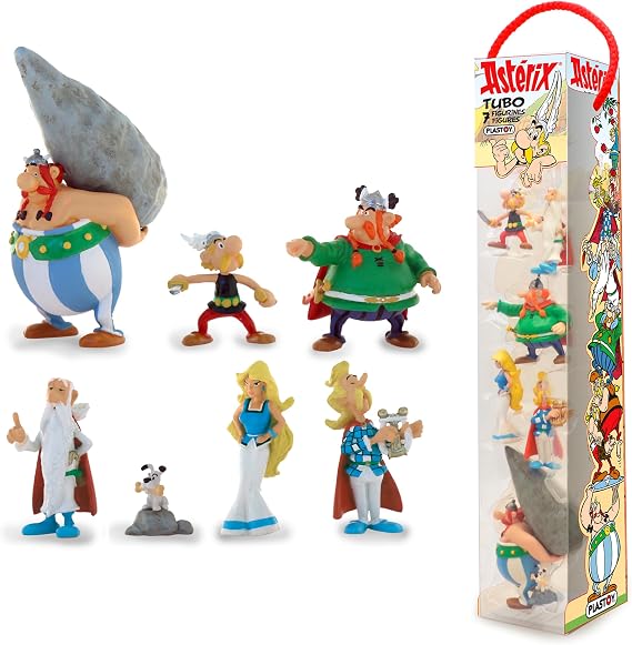 Plastoy Asterix Movie 7 Pcs Action Figure Set Featuring Asterix, Obelix, Idefix, Panacea,Cacofonix,Panoramix, and Vitalstatistix