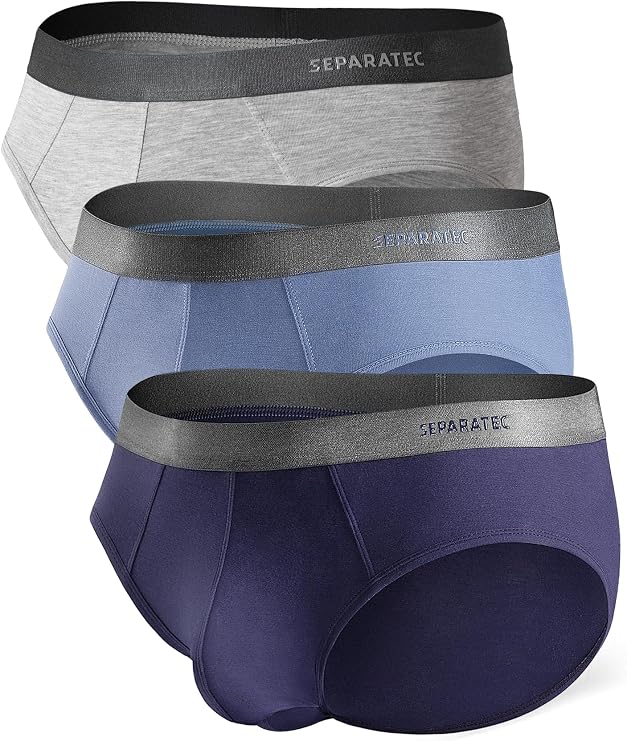 Separatec Dual Pouch Men's Underwear Briefs for Men 3 Pack