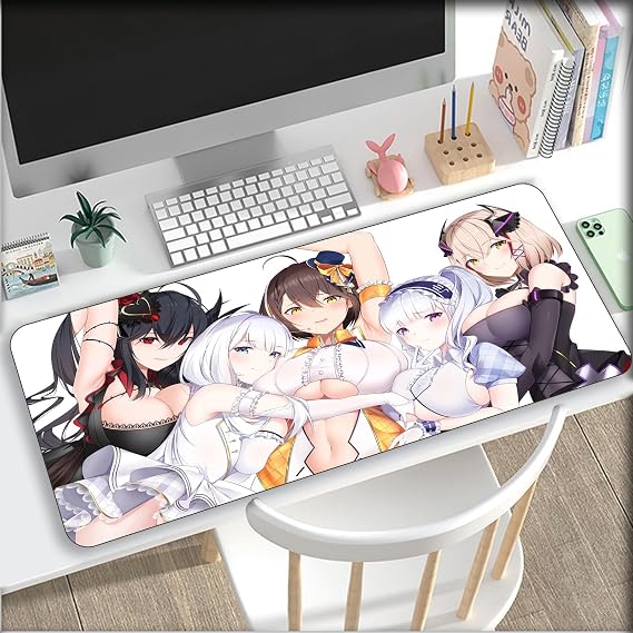 Sexy Anime Mouse Pad Large Oversized Gaming Game Pad Computer Pad Keyboard Pad Desk Office XXL Mat Sexy Butt Breasts Chest (A,24x12 inch)
