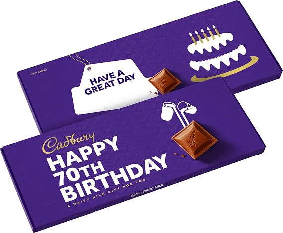 Cadbury Dairy Milk Happy 70th Birthday Gift Chocolate Bar Extra-Large 850g