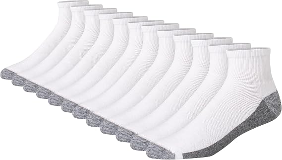 Hanes Men's Crew Socks Pack, 8 Pairs, Max Cushion Moisture-wicking Ankle Socks for Men, Cushioned Ankle Length