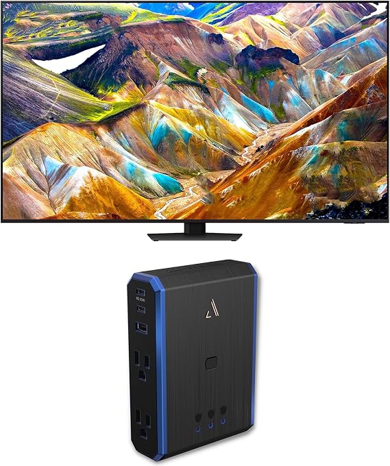 Samsung QN75QN85DBFXZA 75 Inch Neo QLED 4K Smart TV with Dolby Atmos and an Austere 5S-PS4-US1 4-Outlet Power with Omniport USB (2024)