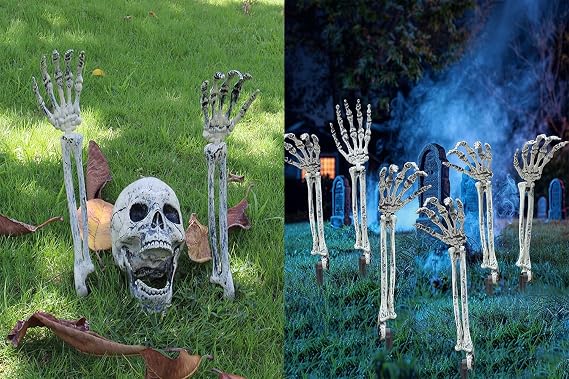 AISENO Realistic Skeleton Stakes Set Halloween Decorations