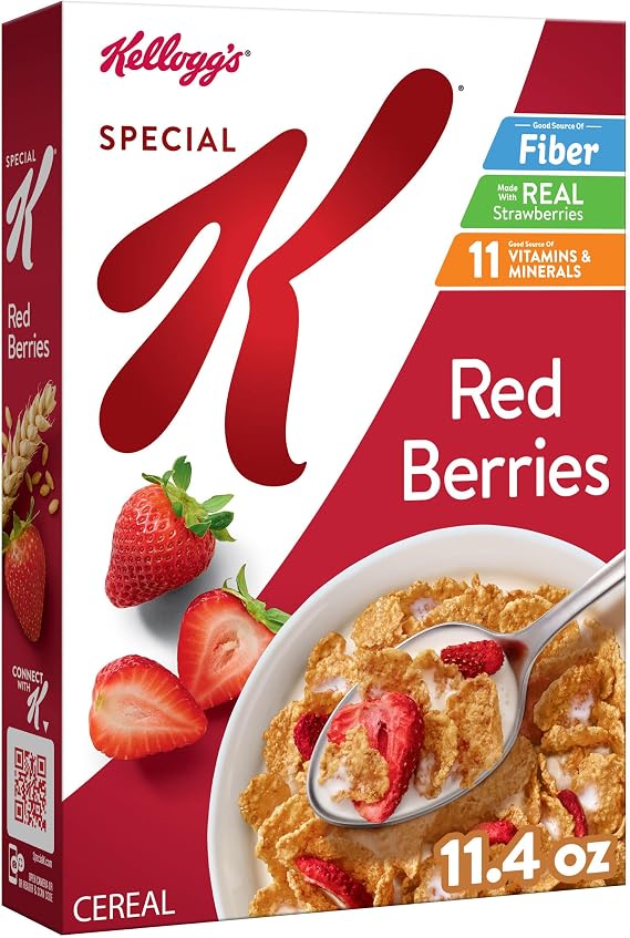 Kellogg's Special K Red Berries Breakfast Cereal 11.4 oz | Good Source of Fiber, Family Breakfast