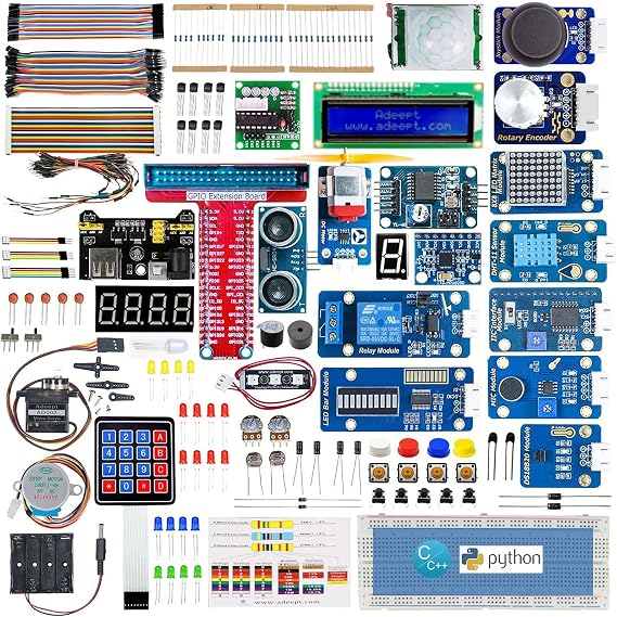 Adeept Upgraded Ultimate Starter Kit for Raspberry Pi 4 3 B+ B 3B 3B+ 2B, Python C Code, 40 Projects, STEM Education Kit, DIY Electronic Components Comprehensive Starter Kit with 480 Pages PDF Manual