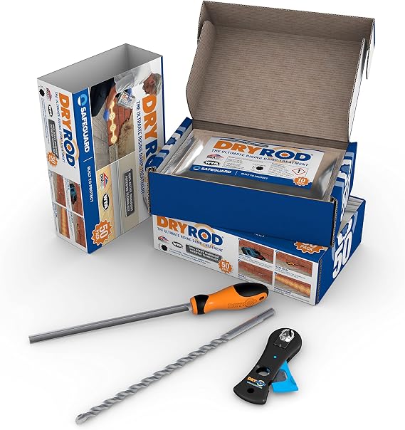 Damp Proofing Rods DPC Kit: Treats 39ft (9" Wall) - 20+ Years DIY Rising Damp Treatment