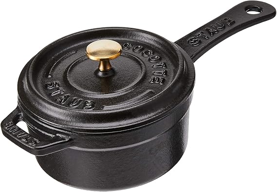 Staub Cast Iron 0.25-qt Mini Saucepan - Matte Black, Made in France
