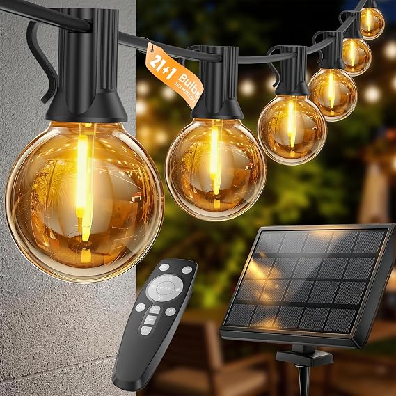 Solar Festoon Lights Outdoor 16.3M/53.5FT - Remote Control String Lights [Energy Class E]