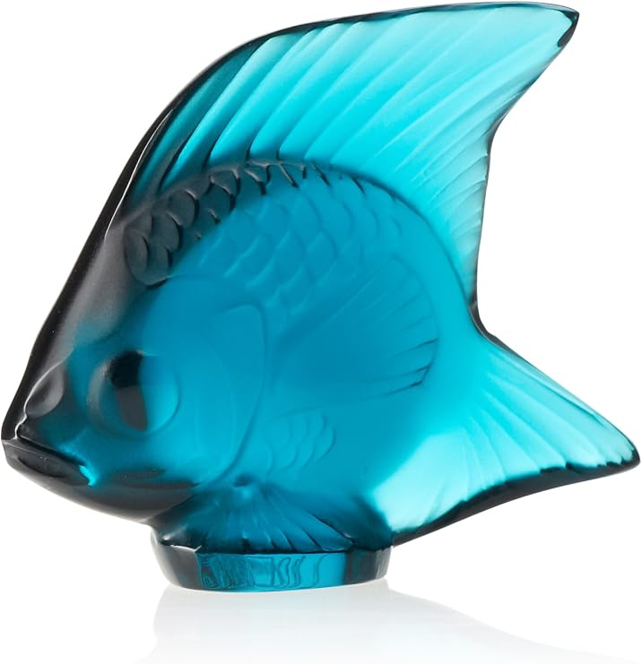 Lalique Fish-Turquoise Crystal