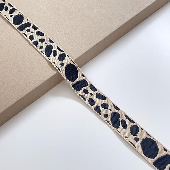 Cheetah Pattern Jacquard Webbing Ribbon, 1" Width, 3 Yards/Pack, Includes Spool